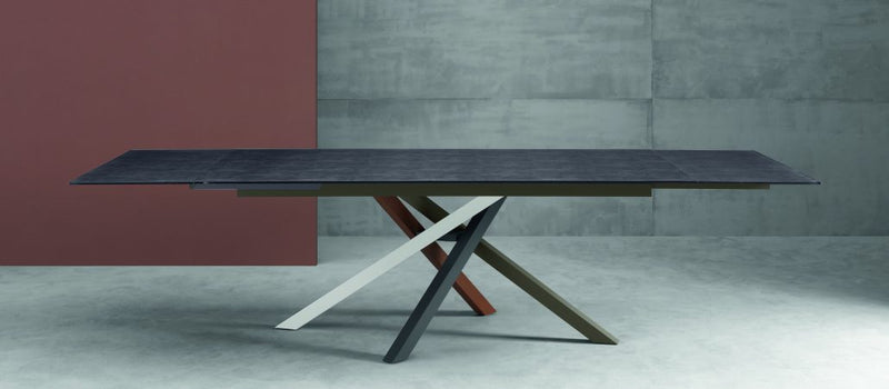 tavolo Kubo struttura metallo-multicolore piano vetro float acidato antigraffio ardesia-135