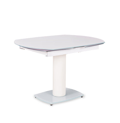 Kyoto - Tavolo allungabile con base in similpelle e top in vetro cm 90x120/180x76h