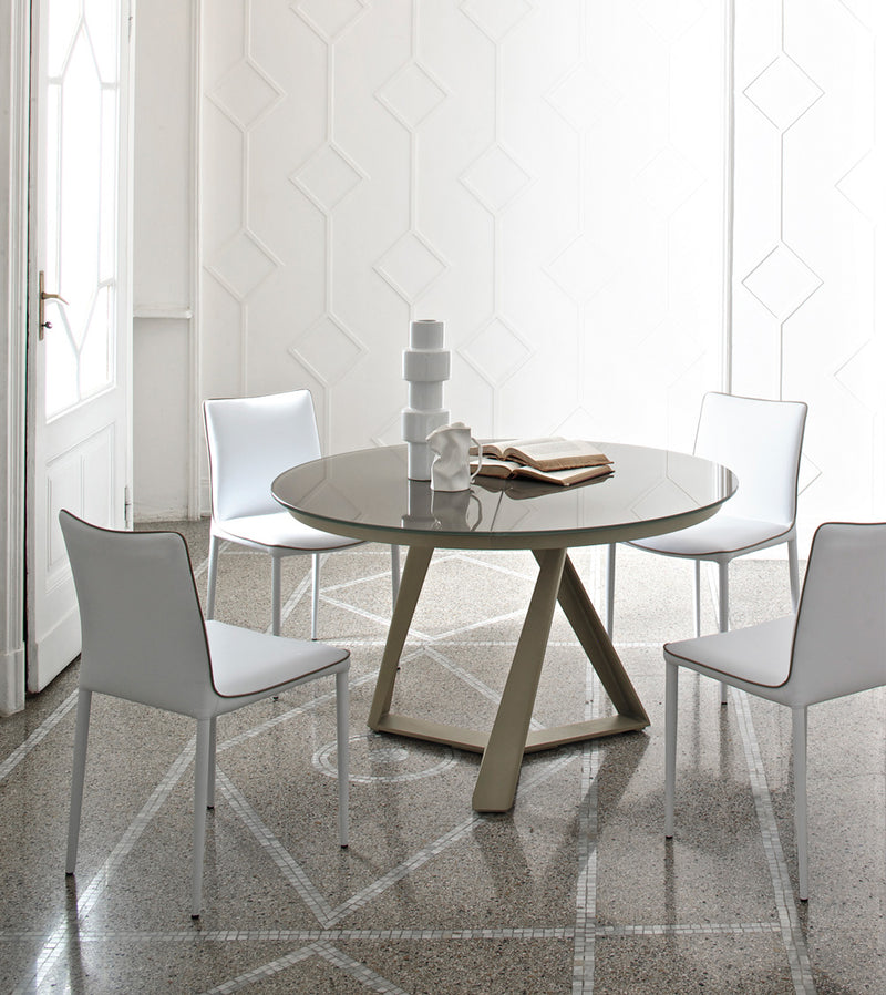 Millennium fisso - Tavolo tondo design moderno Bontempi base in acciaio cm Ø 130x75h - vari colori