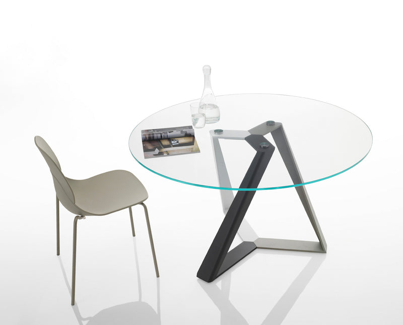 Millennium fisso - Tavolo tondo design moderno Bontempi base in acciaio cm Ø 130x75h - vari colori