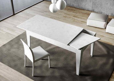 tavolo allungabile moderno in legno bianco spatolato