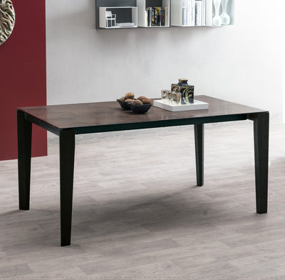 Aragon - Tavolo moderno per soggiorno gambe in legno piano vetro o ceramica - vari modelli