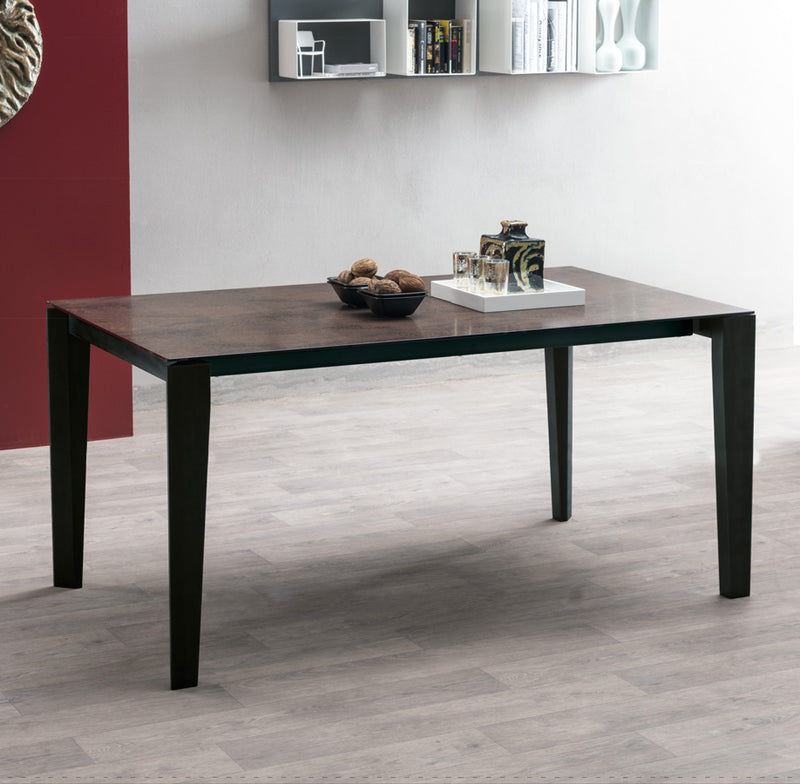 Aragon - Tavolo moderno per soggiorno gambe in legno piano vetro o ceramica - vari modelli