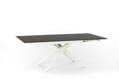 Tavolo da pranzo allungabile gambe incrociate piano in legno grigio cm 170/270x90x76h