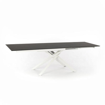 Tavolo da pranzo allungabile gambe incrociate piano in legno grigio cm 170/270x90x76h
