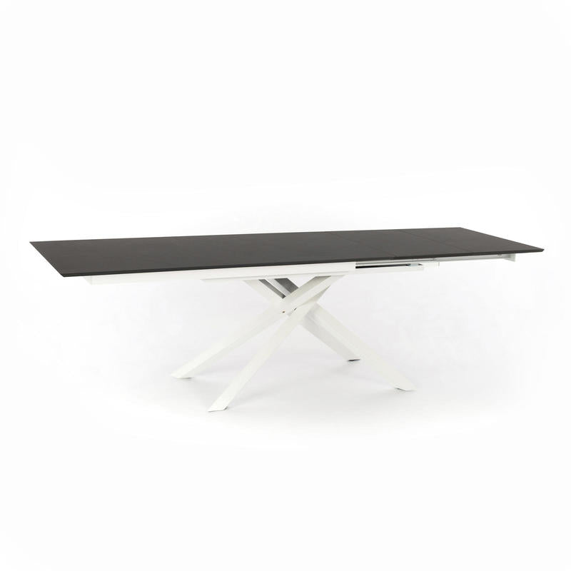 Tavolo da pranzo allungabile gambe incrociate piano in legno grigio cm 170/270x90x76h