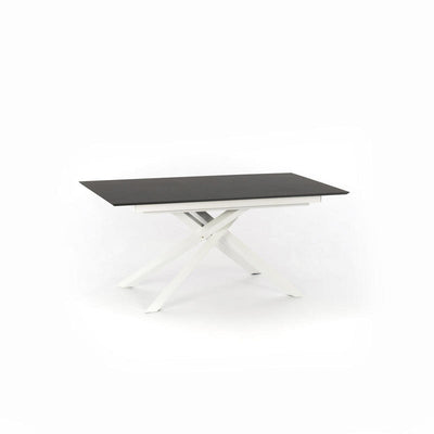 Tavolo da pranzo allungabile gambe incrociate piano in legno grigio cm 170/270x90x76h