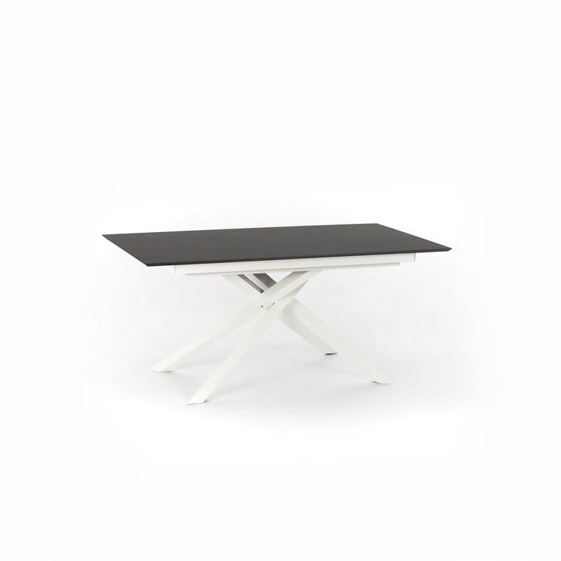 Tavolo da pranzo allungabile gambe incrociate piano in legno grigio cm 170/270x90x76h
