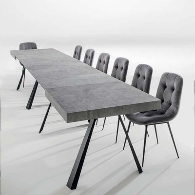 Farard - Tavolo da pranzo moderno allungabile in legno e metallo cm 160/420x90x76h - vari colori