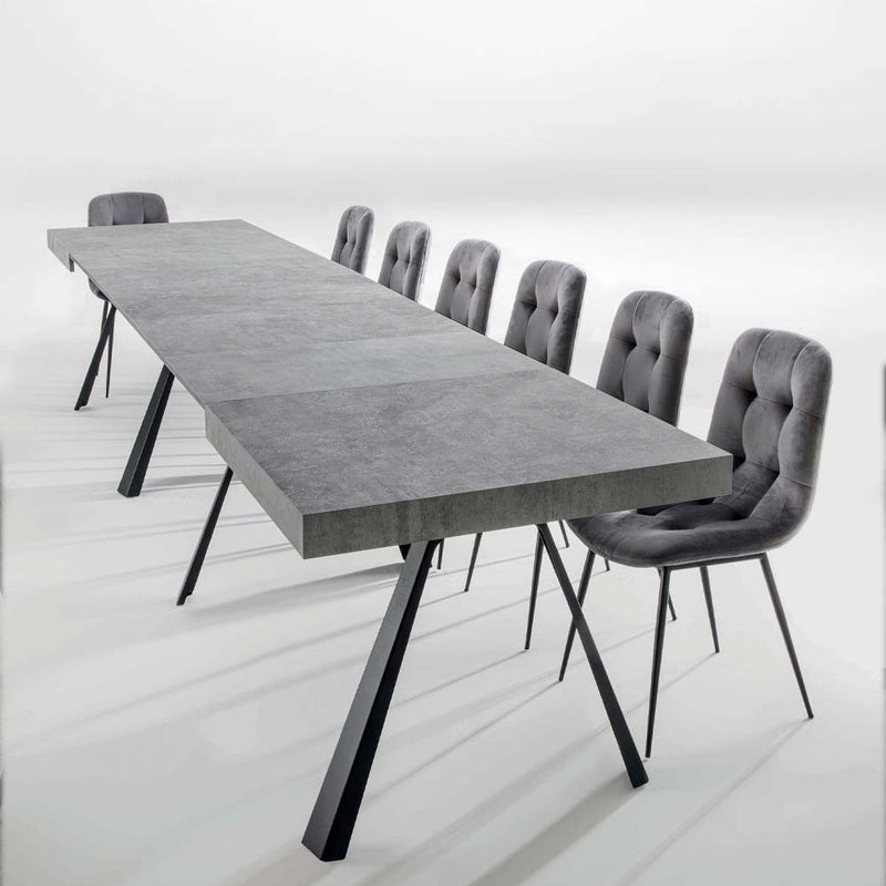 Farard - Tavolo da pranzo moderno allungabile in legno e metallo cm 160/420x90x76h - vari colori
