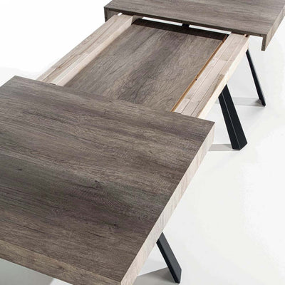 Farard - Tavolo da pranzo moderno allungabile in legno e metallo cm 160/420x90x76h - vari colori