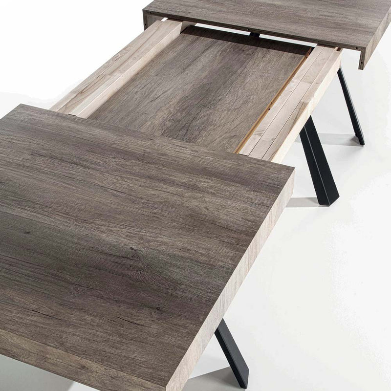 Farard - Tavolo da pranzo moderno allungabile in legno e metallo cm 160/420x90x76h - vari colori