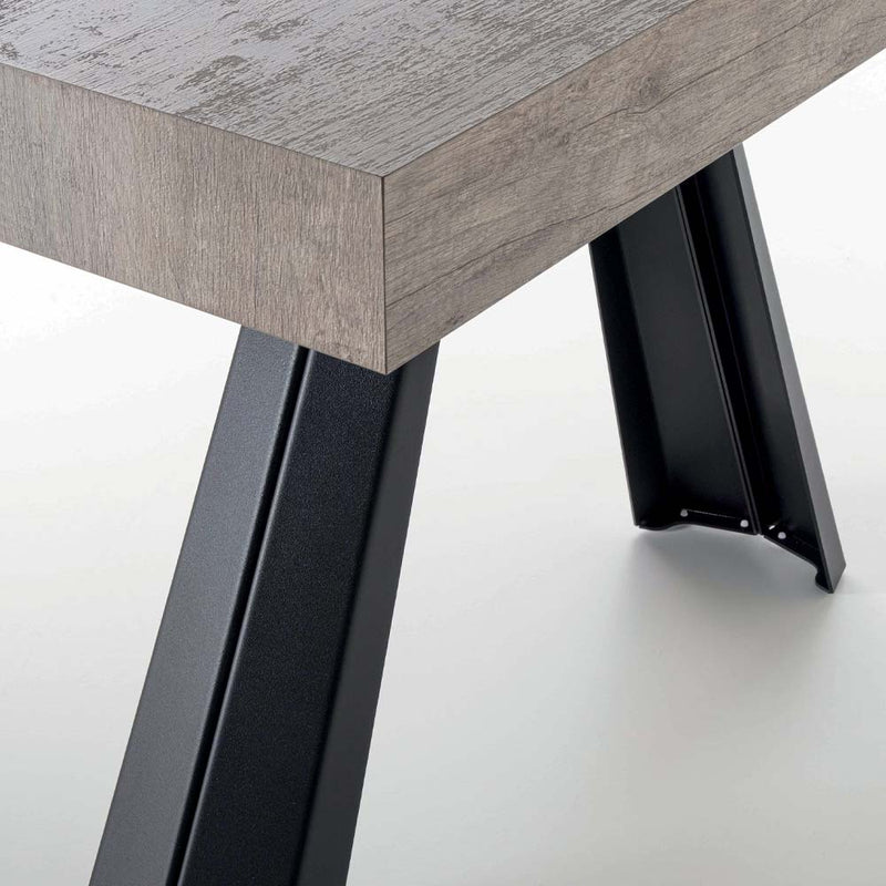 Farard - Tavolo da pranzo moderno allungabile in legno e metallo cm 160/420x90x76h - vari colori