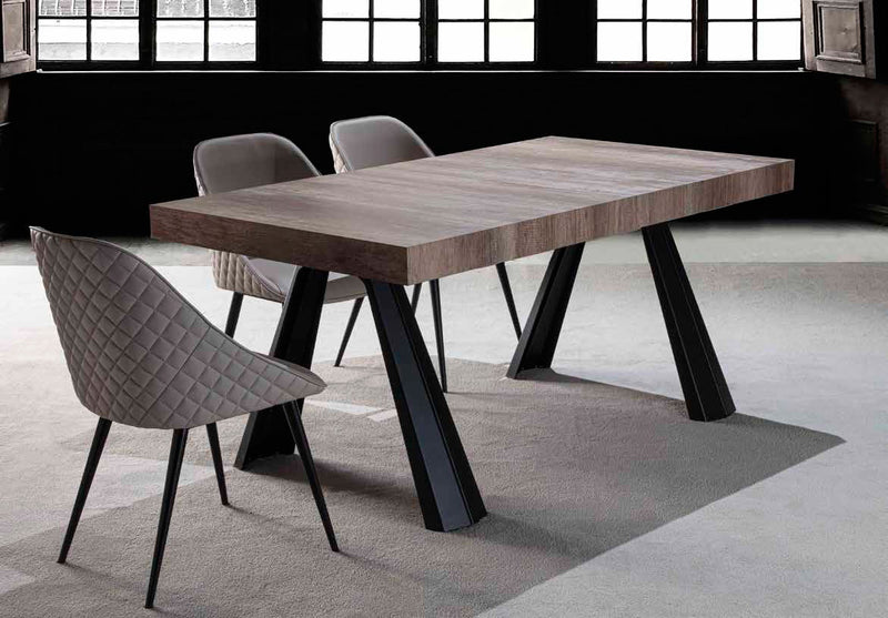 Farard - Tavolo da pranzo moderno allungabile in legno e metallo cm 160/420x90x76h - vari colori