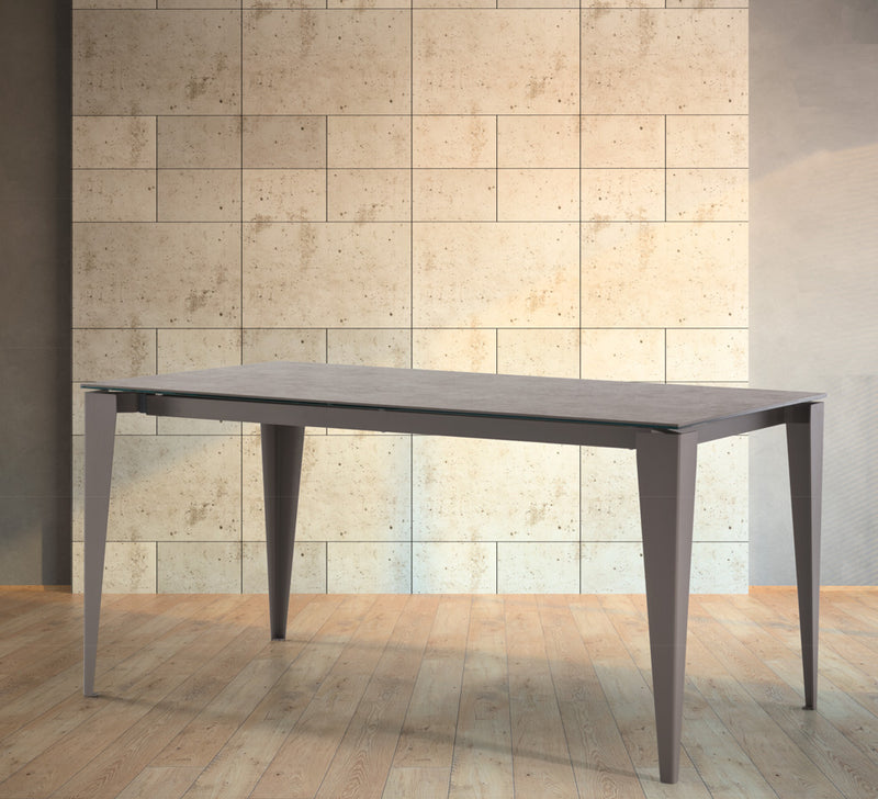 Benzen - Tavolo design allungabile gambe in metallo piano in legno o vetro - vari modelli