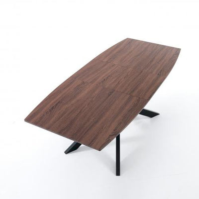 tavolo design da pranzo allungabile piano noce scuro