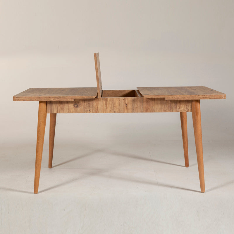 Tavolo moderno allungabile in legno con scomparto nascosto cm 129/163x75x80h - vari colori