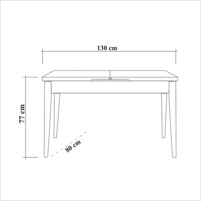 Tavolo moderno allungabile in legno con scomparto nascosto cm 129/163x75x80h - vari colori