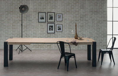 Franklin Iron - Tavolo allungabile stile industrial piano in legno gambe in metallo - vari modelli