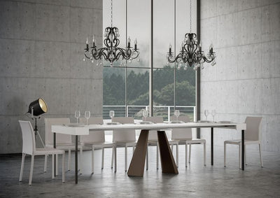 Diamante - Tavolo consolle da ingresso allungabile con piano colore cemento cm 90x40/300x77h
