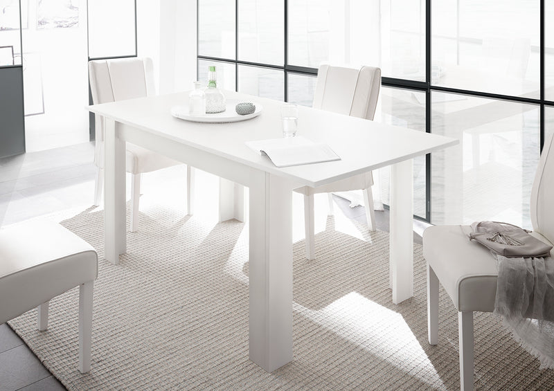 tavolo moderno da pranzo da cm 137 bianco opaco