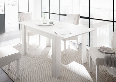 tavolo da oranzo moderno in legno bianco opaco d cm 137