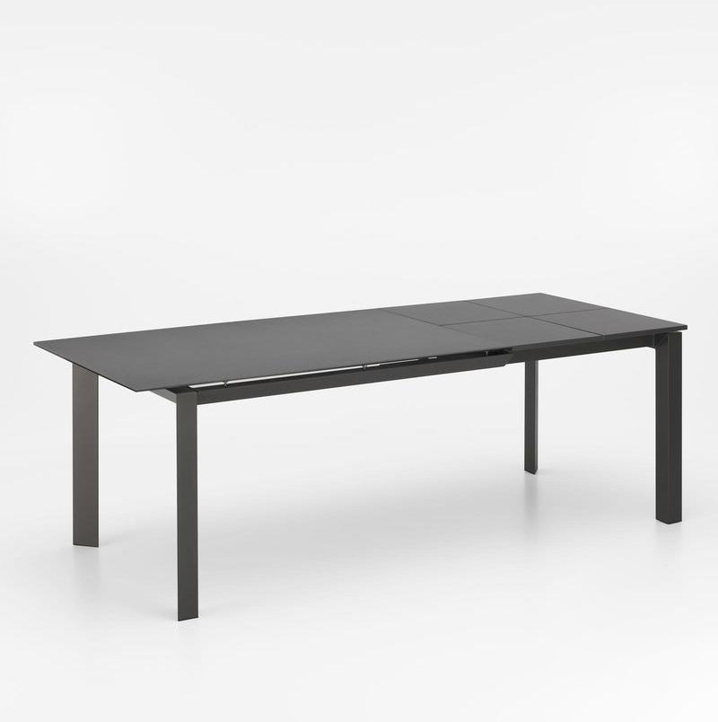Account - Tavolo da pranzo allungabile in metallo e ceramica grigio cm 90x140/220x75h