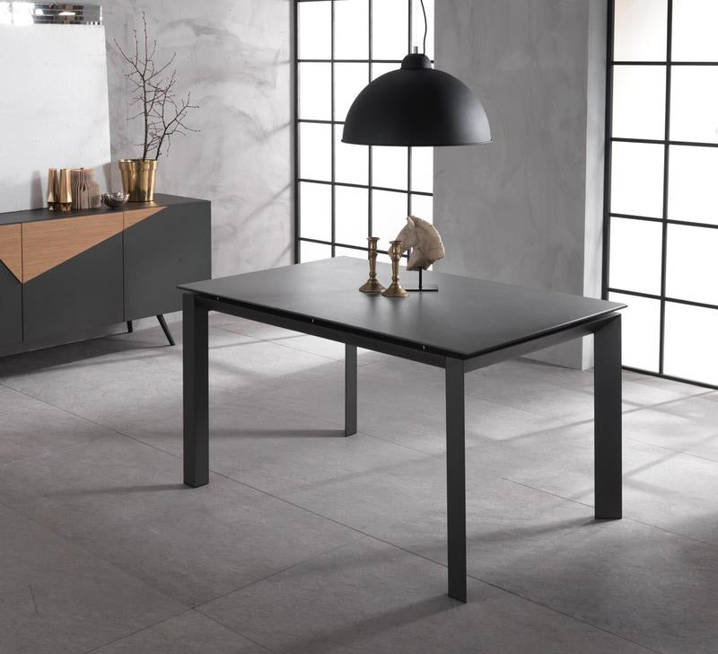 Account - Tavolo da pranzo allungabile in metallo e ceramica grigio cm 90x140/220x75h