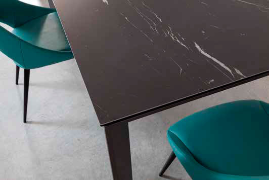Ceramique - Tavolo moderno allungabile con piano in vetro ceramica cm 140/200x90x76h - vari colori