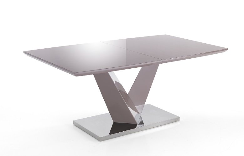 Tavolo design allungabile in legno lucido base in acciaio cm 160/200x90x75h - vari colori