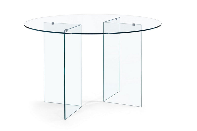 Tavolo da salotto tondo fisso in vetro trasparente cm Ø 130x75h