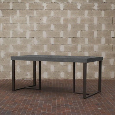 tavolo industrial base in metallo piano in legno cemento