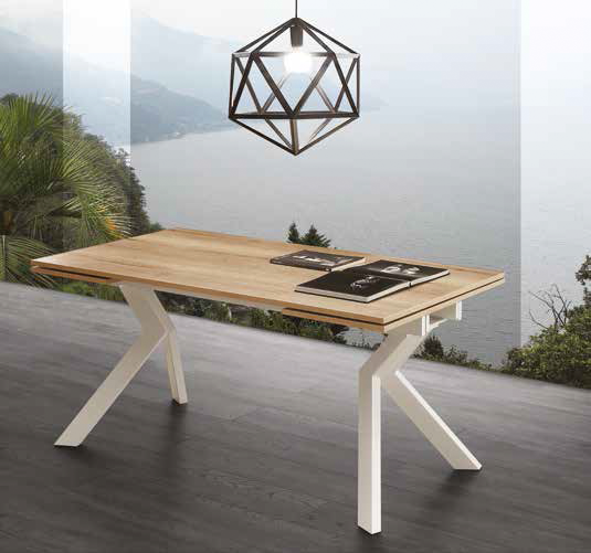 Tokio - Tavolo design moderno allungabile piano in legno gambe in metallo cm 160/240x90x77h - vari colori