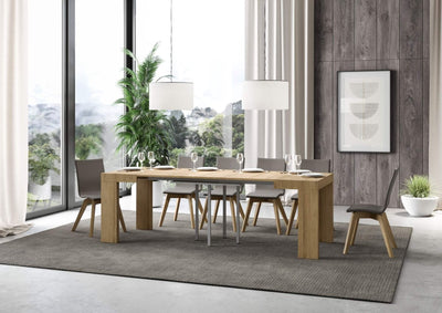 tavolo quadrato allungabile in legno quercia