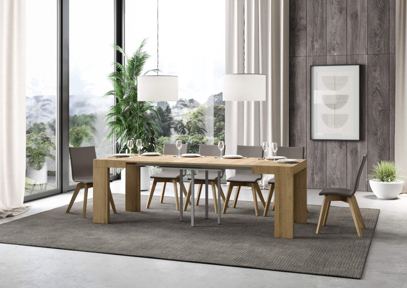 tavolo quadrato allungabile in legno quercia