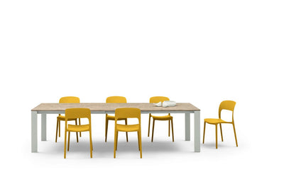 Tom - Tavolo da pranzo Bontempi allungabile con 3 prolunghe cm 110/209x70x75h - vari colori