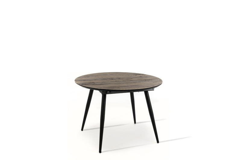 tavolo moderno allungabile in metallo piano in legno noce
