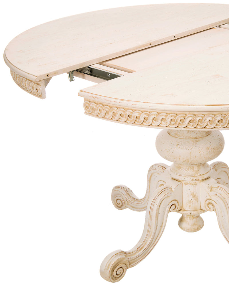 Tavolo da soggiorno tondo apribile in legno stile classico - Varie misure