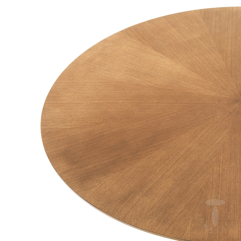 tavolo tondo da salotto in legno colore rovere