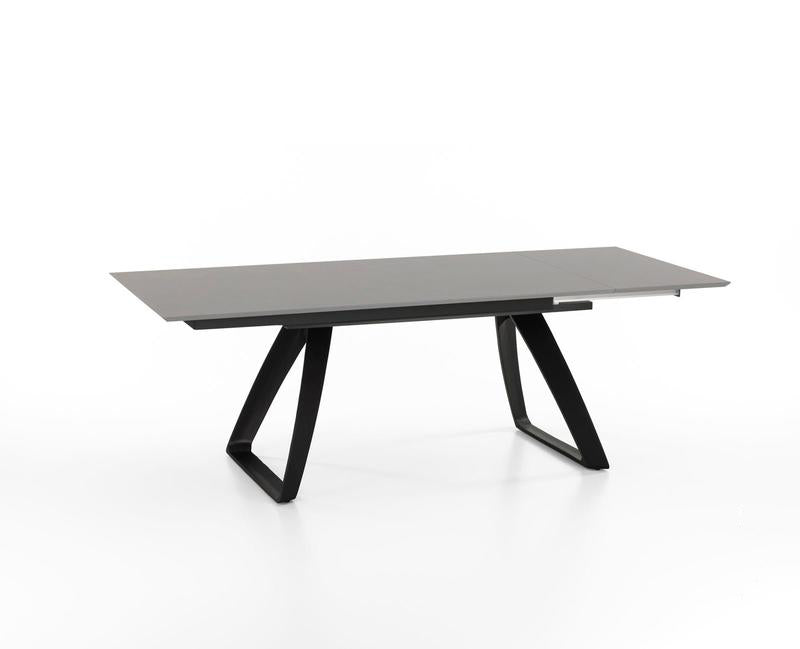 tavolo allungabile in metallo piano in legno grigio chiaro