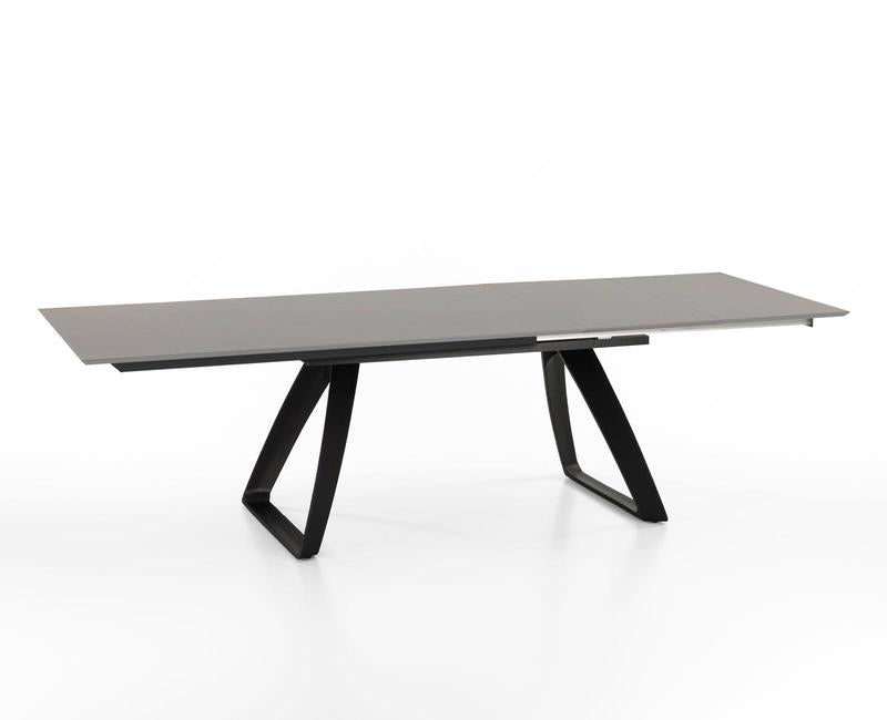 tavolo allungabile in metallo piano in legno grigio chiaro