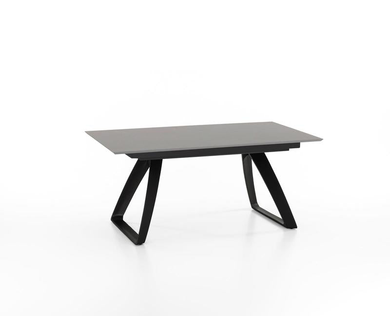 tavolo allungabile in metallo piano in legno grigio chiaro
