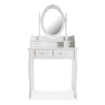 Toilette da camera stile shabby in legno colore bianco cm 75x40x146h
