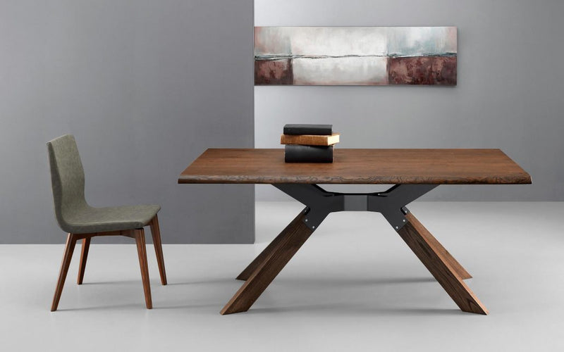 Steel allungabile - Tavolo da salotto Eurosedia piano in legno cm 180/280x100x77h - vari colori
